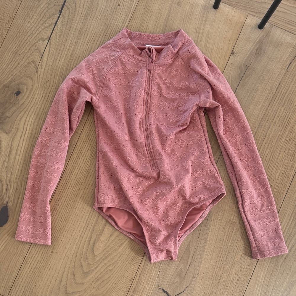 cotton on eyelet rashguard dusty pink 8 swim girls